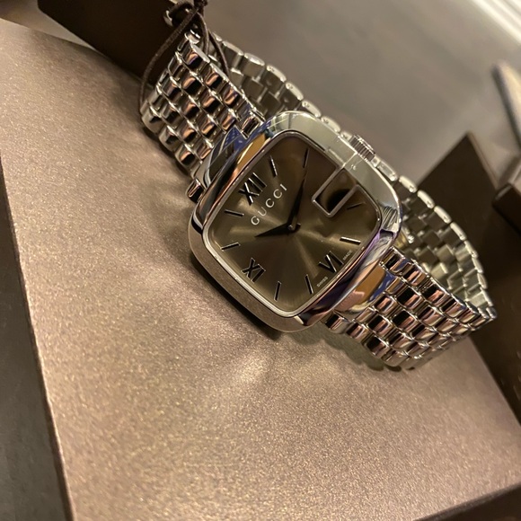 GUCCI Bronze Dial G-Gucci 125.5 Series Stainless Steel Women's Wrist Watch - Picture 4 of 7